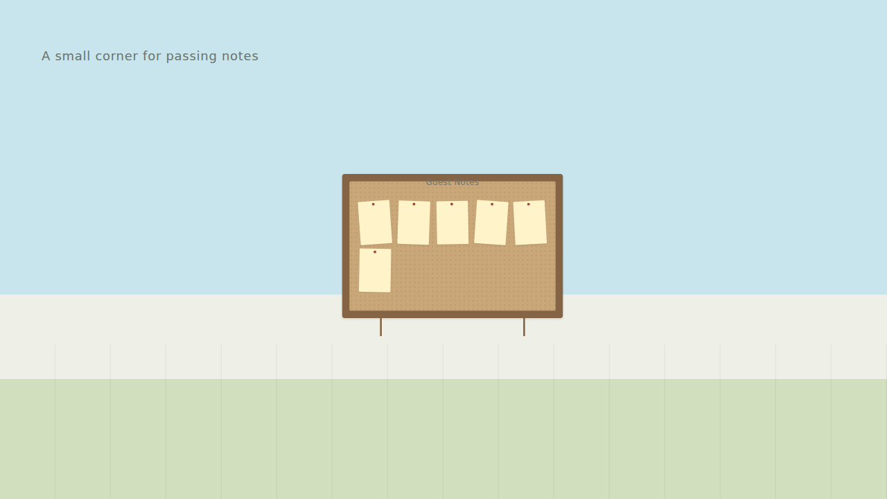 Screenshot of the Guest Notes board in a TownSquare, with six pinned notes